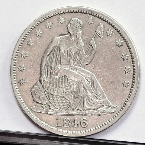 1846-O Liberty Seated Half Dollar - AU Details Cleaned w/ Light Damage (47516-L) Cover