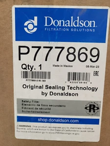 GENUINE DONALDSON AIR FILTER SAFETY RADIALSEAL NEW P777869 / FREE SHIPPING!!!!!! - Picture 1 of 2
