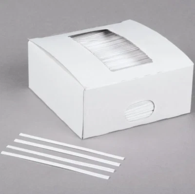 4" White Paper Bag Twist Ties Bread Bag Food Plastic bag Twist Ties- 2000/Box - Image 1 of 3