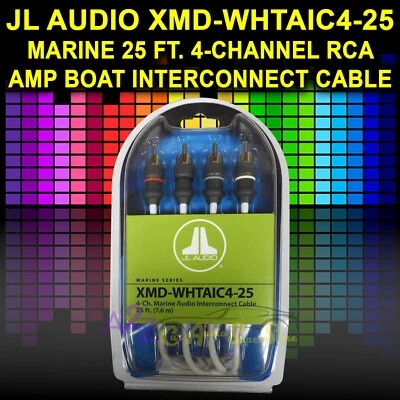 JL AUDIO XMD-WHTAIC4-25 MARINE 25 FT. 4-CHANNEL RCA AMP BOAT INTERCONNECT CABLE - Image 1 of 3