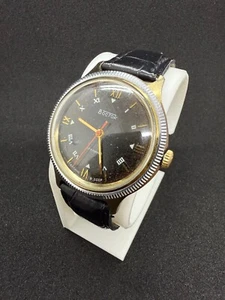 Vintage Vostok Gold USSR Black Dial Mechanical Men's Watch 17 Jewels - Picture 1 of 8
