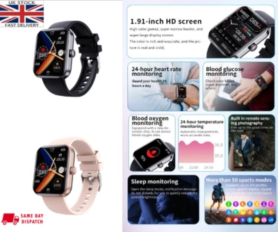 Smart Watch Heart Rate Sport Men Women Fitness Tracker new 2024 - Image 1 of 4