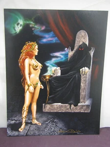 signed art print, "Sitting in Judgement" by Patricia Davis, 10x7.5, fantasy art - Picture 1 of 2