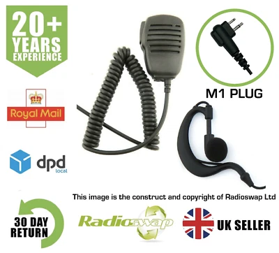 RADIOSWAP SPEAKER MIC & G-SHAPE EARPIECE FITS MOTOROLA XT420 XT460 XT660 TWO WAY RADIO