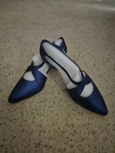 Easy Street Womens Elegance  Slingback Pumps Navy Glitter Size 10W - Picture 1 of 5