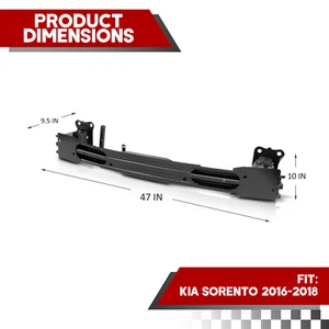 BLACK STEEL FRONT BUMPER REINFORCEMENT BAR FOR 2016-2018 SOREBTO W/AUTO CRUISE - Picture 1 of 6