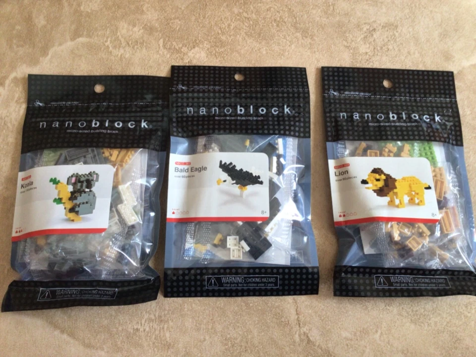 Nanoblock - Koala, Bald Eagle, Lion - Pack of 3 micro-sized building blocks  - Image 1 of 1