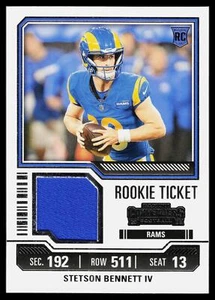 Parche de boleto de novato Stetson Bennett IV 2023 Panini Contenders MEM, RC LA RAMS - Imagen 1 de 2