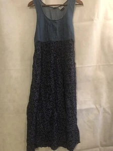 Take Nine Maternity Womens Dress Sleeveless Denim Cottage Midi Long Blue Size M - Picture 1 of 6