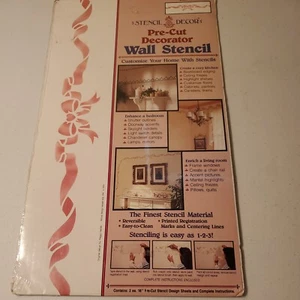 *NIP*VTG* Stencil Decor Pre-cut Decorator Wall Stencil #26603 Sweetheart Ribbon - Picture 1 of 6