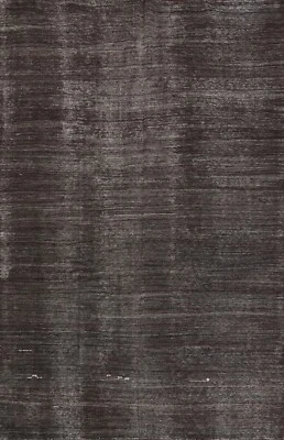 Antik Solid 7x11 Verblichen Schwarz / Dunkelgrau Kelim Turkish Gemüse Dye Läufer - Bild 1 von 4