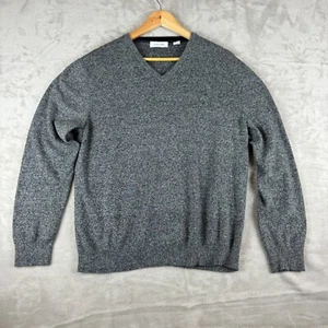 Calvin Klein Pullover Herren Large grau V-Ausschnitt Pulli weich Strick Freizeit klassisch - Bild 1 von 6