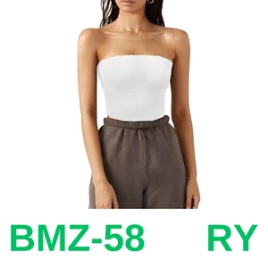 REORIA Women's Sexy Tube Tops Strapless Going Out Corset Crop Tops Basic, Large - Picture 1 of 4