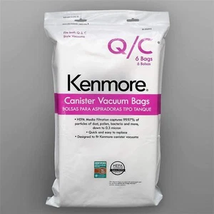 6 Kenmore Sears Type Q/C HEPA Vacuum Bags Style 5055 20-50558 50557 53292 - Picture 1 of 4