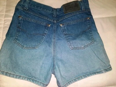 Pantalones cortos vaqueros vintage Harley Davidson para mujer 8 cintura alta azul Ombe Foto 1 de 4