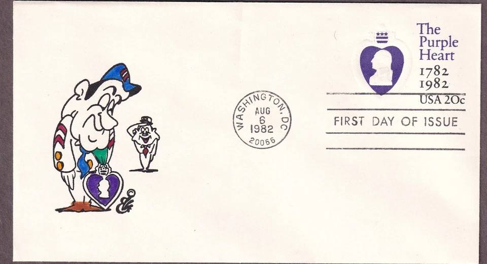 Purple Heart FDC, HC Ellis Animated, U603 - Image 1 of 1