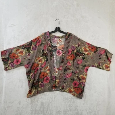 Soft Surroundings Duster 2X Floral Kimono Open Front Flowy Cover Up Cardigan - Image 1 of 4