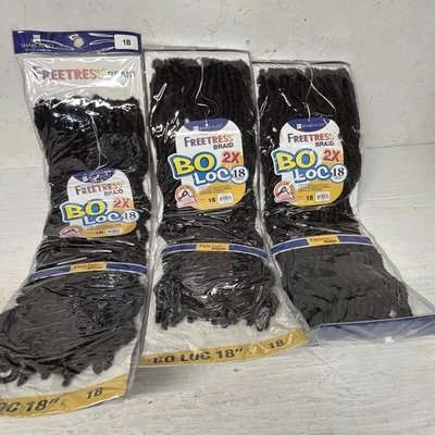 *MULTI PACK* 2X BO LOC 18" - FREETRESS SYNTHETIC CROCHET PRE-LOOPED BRAID - Image 1 of 4