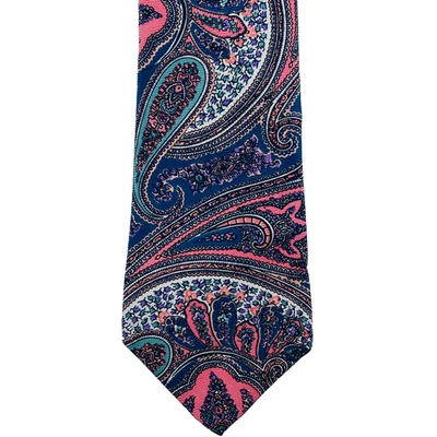 MARK SHALE PAISLEY/MULTI-COLOR Tie 100% Silk  56"x 3.5" England-Italy EUC #0118 - Image 1 of 4