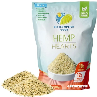 Hemp Hearts Seeds 14.8 oz-High Protein Hulled for Desserts, Oatmeal, Salad & - Image 1 of 4