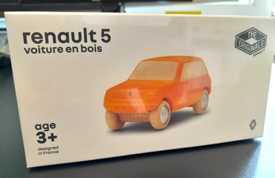 7717300107 Modellauto Renault 5 | Orange | Massivholz | 10 cm - Bild 1 von 4