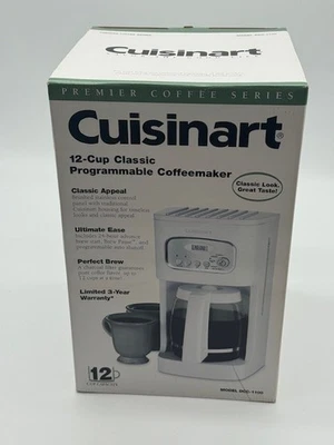 Cuisinart DCC-1100BK 12-Cup Coffee Maker Programmable Brewer White BRAND NEW - Image 1 of 4