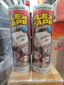 2 Flex Tape, 12 in x 10 ft, Clear, Original Thick Flexible Rubberized Waterproof - Picture 1 of 2