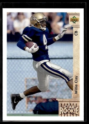 1992 Upper Deck Willie Clay Rookie Detroit Lions #7 - Image 1 of 2