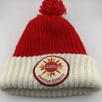 De colección Courier Express Periódico Gorro Pom Sombrero Buffalo Nueva York Foto 1 de 4