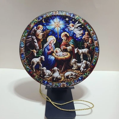 Belén navideño acrílico multicolor colorido 8"X8" 2D captador de sol con cuerda Foto 1 de 4