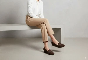 Salvatore Ferragamo Marrón Gamuza Mocasines Mujer Zapatos IT 39 UK 5.5 Italia - Imagen 1 de 9