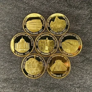 Moneda Novedad Nuevo Mundo Siete Maravillas Colección Monedas Conmemorativas 7 un. - Imagen 1 de 5