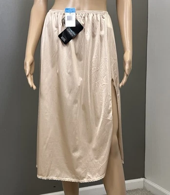 De colección Nuevo Vanity Fair Medio Slip Beige 100% Nylon Talla 2XL XXL 28" 11-860 Foto 1 de 4
