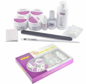 KIT COMPLETO LIDAN RICOSTRUZIONE UNGHIE NAIL ART GEL UV - Foto 1 di 3