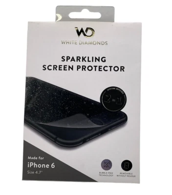 Протектор экрана блестящий с белыми бриллиантами для iPhone 6 — прозрачный - Изображение 1 из 4