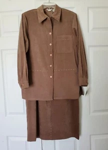 Kim Rogers Signature Suit Size 12/Medium Dark Taupe Jacket Skirt Suit NEW  - Picture 1 of 5