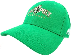 NEW Adidas Embroidered Cal Poly Mustangs Structured Flex Fit Cap Hat Adult S/M - Picture 1 of 9