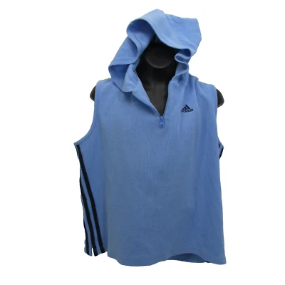 Suéter Adidas De Colección L Grande Azul Sin Mangas Azul Oscuro Rayas Cremallera Capucha Sudadera con Capucha Foto 1 de 4