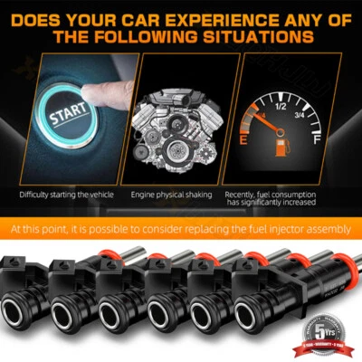 Injetores de combustível 6 peças 7531634 para 2009 2010 2011 BMW 328i xDrive 3.0L I6 - Imagem 1 de 4