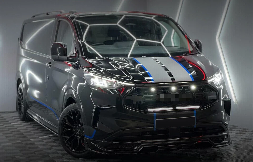 Par Ford Transit Custom 2024+ Grill Raptor avec LEDs&running light nero lucido - Photo 1/4