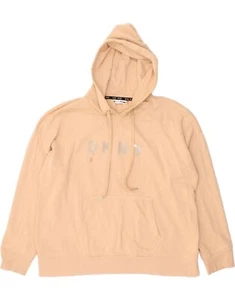 DKNY Mens Graphic Hoodie Jumper 2XL Beige Cotton BX89 - Picture 1 of 3