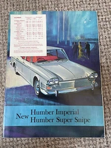 HUMBER IMPERIAL & SUPER SNIPE Car Sales Brochure & Price List - Rare - Picture 1 of 8
