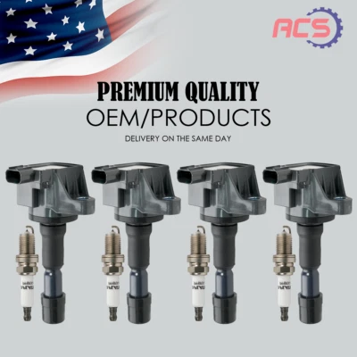 Juego de 4 bobinas de encendido + 4 bujías OEM para Honda Fit City CR-Z 1,5 L L L4 UF626 Foto 1 de 4
