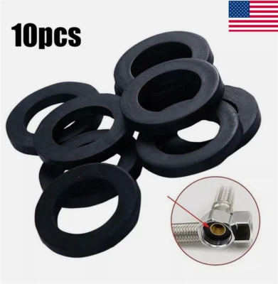 10Pcs Rubber Shower Hose Washers 1/2" BSP Flexible Pipe Head Gaskets Seals US