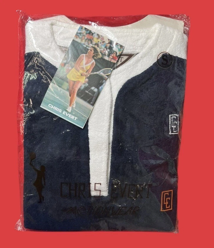 Camisa De Colección Años 70 Chris Evert Ropa de Acción Tenis Verdadera De Colección Sin Usar Stock Talla S Foto 1 de 4