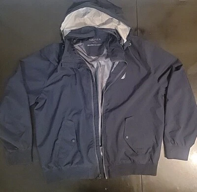 Chaqueta para Hombres Nautica Rainbreaker XL Azul Oscuro con Capucha de Lluvia Oculta ¡Bonita! Foto 1 de 4