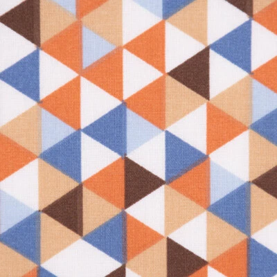 Baumwollstoff Trimia Geometrie Dreiecke weiß blau bunt 1,5m Breite - Bild 1 von 4