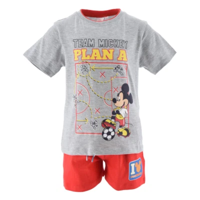 COMPLETO SHORT + T-SHIRT TOPOLINO DISNEY BAMBINO 100% COTONE - EX1040GRIGIO - Immagine 1 di 4