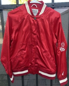 Scotch & Soda Amsterdam Music Is Love Red Varsity Jacket Women’s Small - Picture 1 of 14