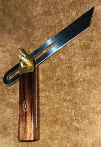 Strumento corona anni '80 vintage 4" palissandro e ottone miniatura smussato Inghilterra NOS - Foto 1 di 5